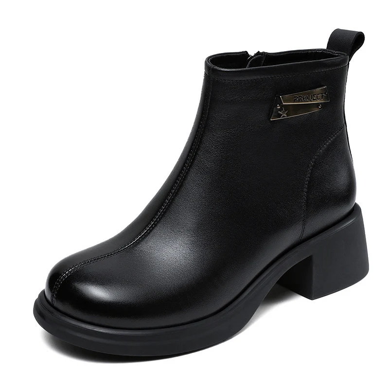 Women Soft Leather Casual Ankle Boots