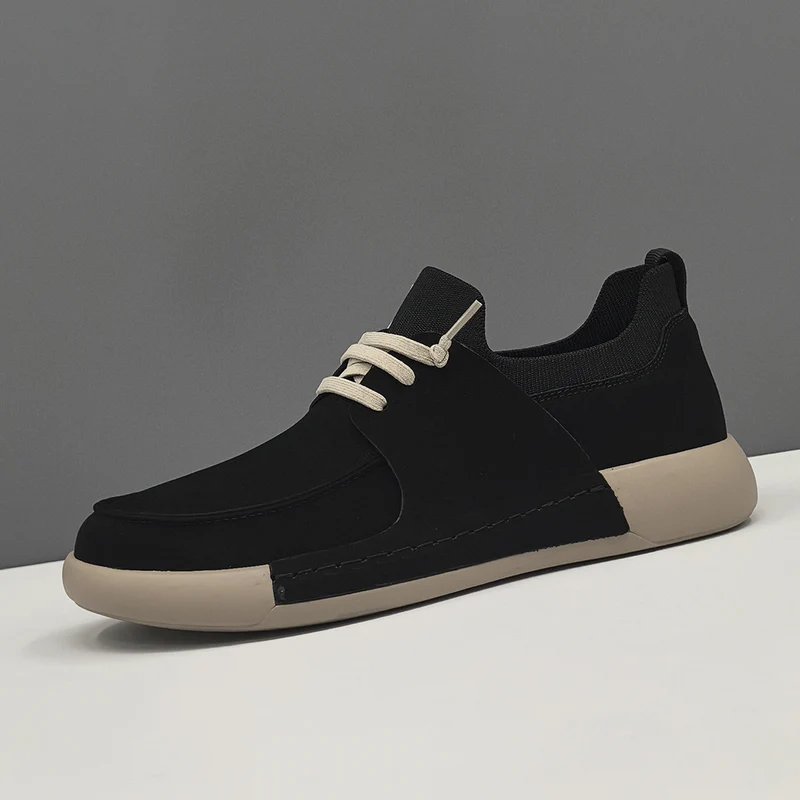Men Minimalism Solid Leather Casual Shoes