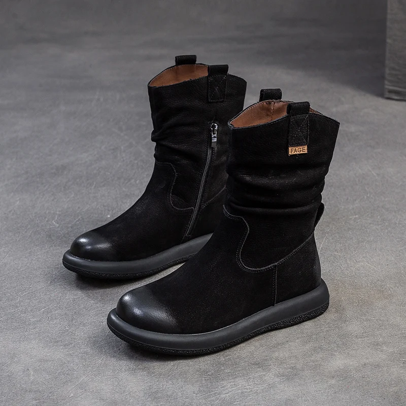 Women Vintage Soft Leather Classic Riding Boots