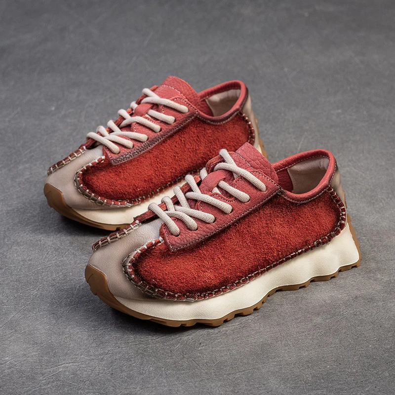 Women Retro Quilted Leather Casaul Shoes