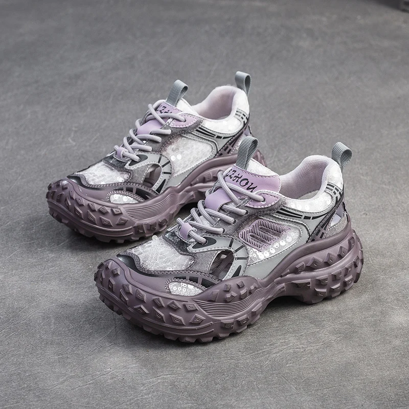 Women Summer Hollow Fashion Thick Soled Casual Shoes