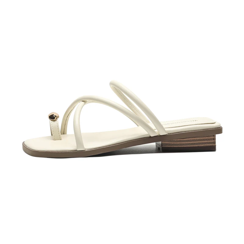 Women Fashion Strap Low Block Slides Sandals