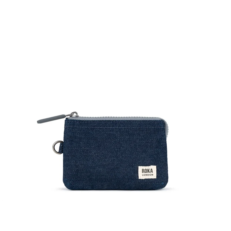 ROKA Carnaby Liten väska i mörk denim i återvunnen canvas
