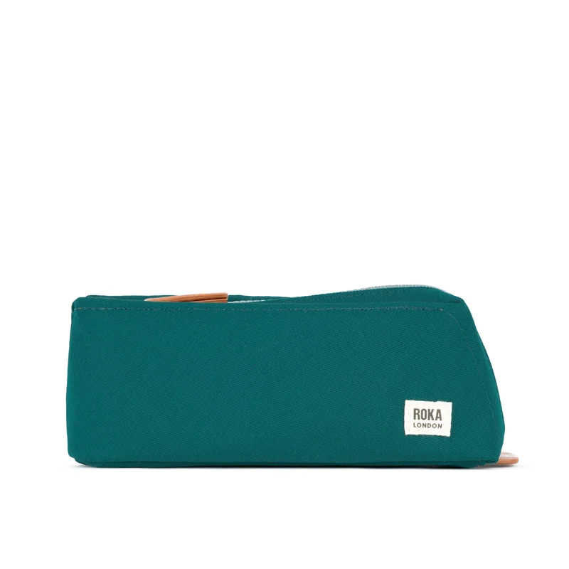 ROKA Pimlico Teal Liten Återvunnen Canvaspåse