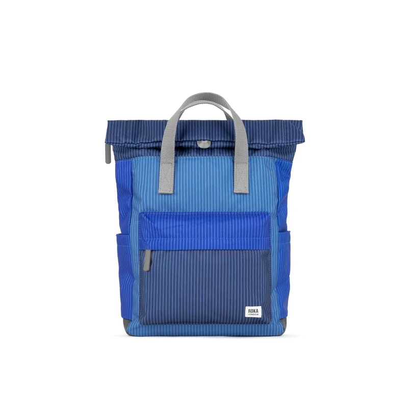 ROKA Kreativt avfall Canfield B Denim Wash Medium Återvunnen Canvasväska