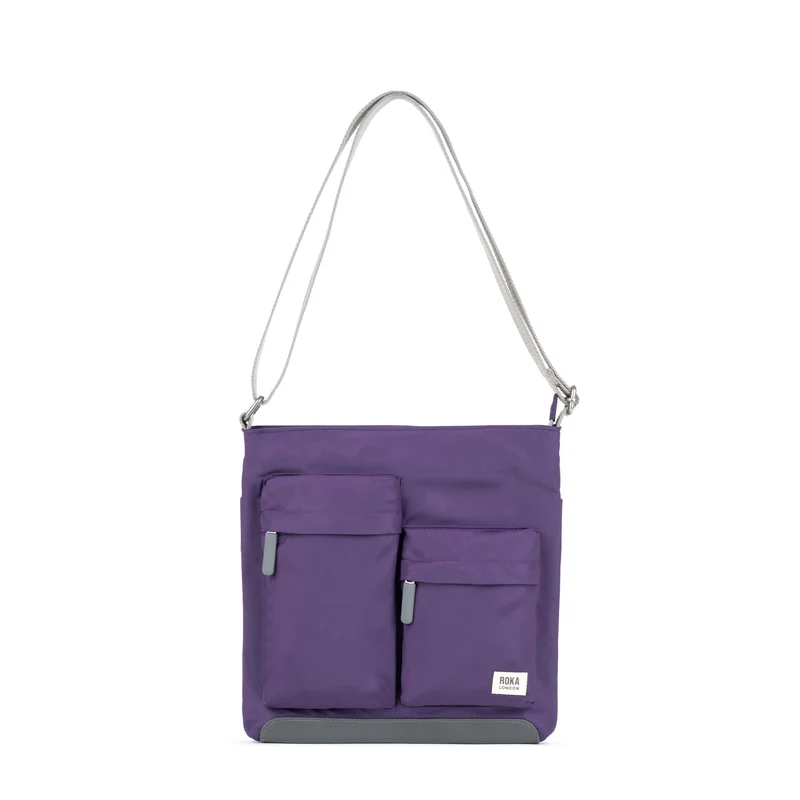 ROKA Kennington M Medium Återvunnen Nylonväska - Majestic Purple