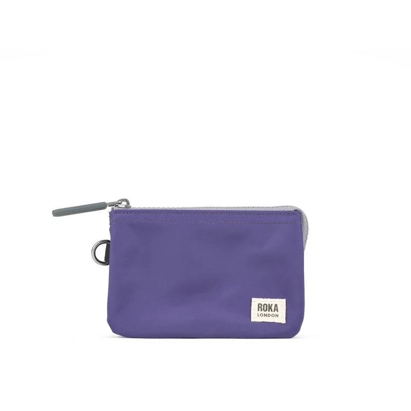 ROKA Kreativt avfall Carnaby Liten svart/mulberry-väska i återvunnen nylon